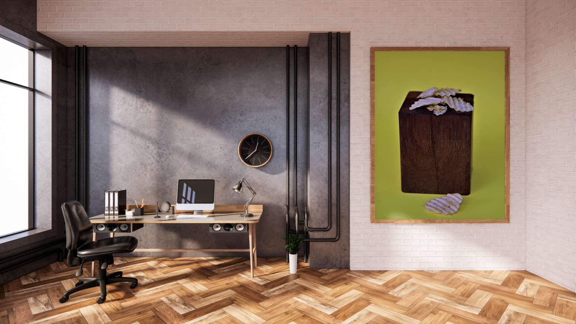 Chip off the Old Block original abstract contextualised office art modern decor photo print by Blair Montague Drake